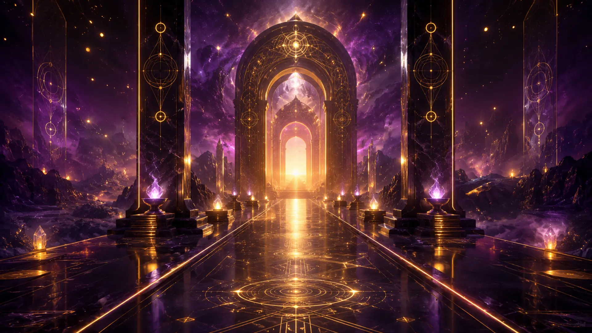 Escena simbólica de apertura y dirección interior